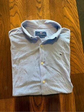 Vineyard Vines Men's Pale Blue Oxford Button-Down Shirt